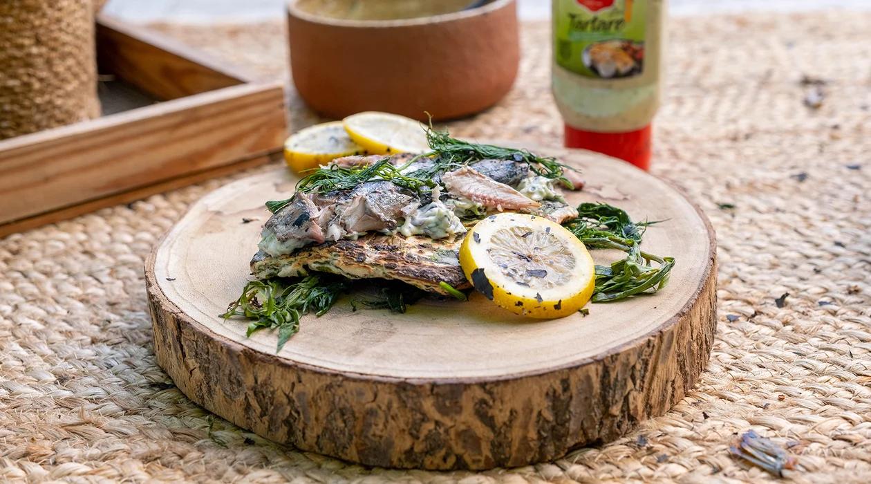 Flatbread met Sardientjes en Tartare