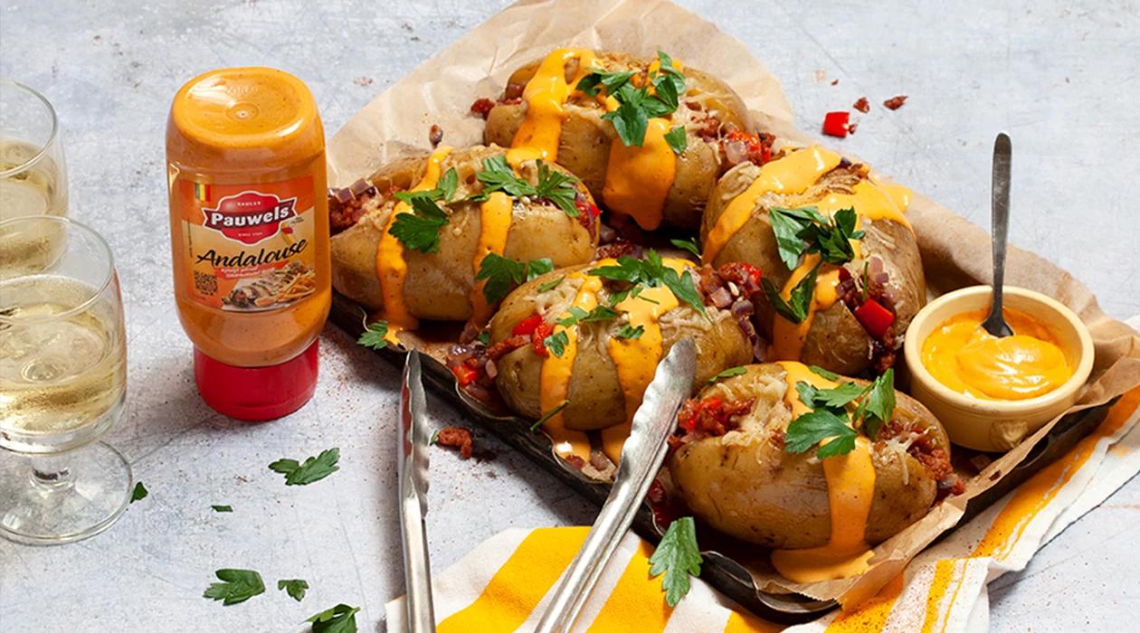 Gepofte aardappel met Pauwels Andalouse