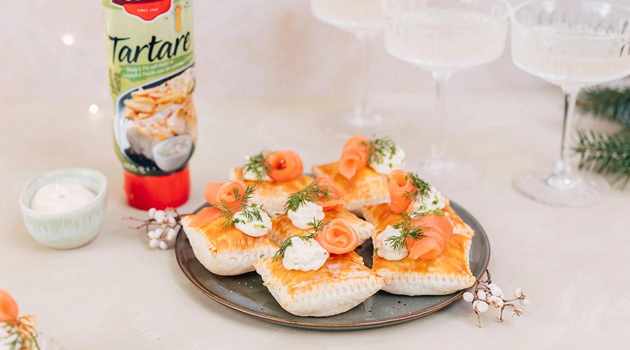 Bladerdeegkussentjes met Tartare
