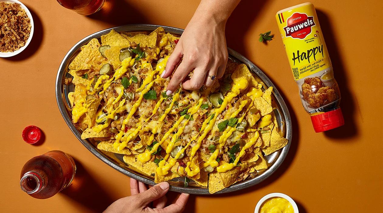 Loaded nacho's met Pauwels Happysaus