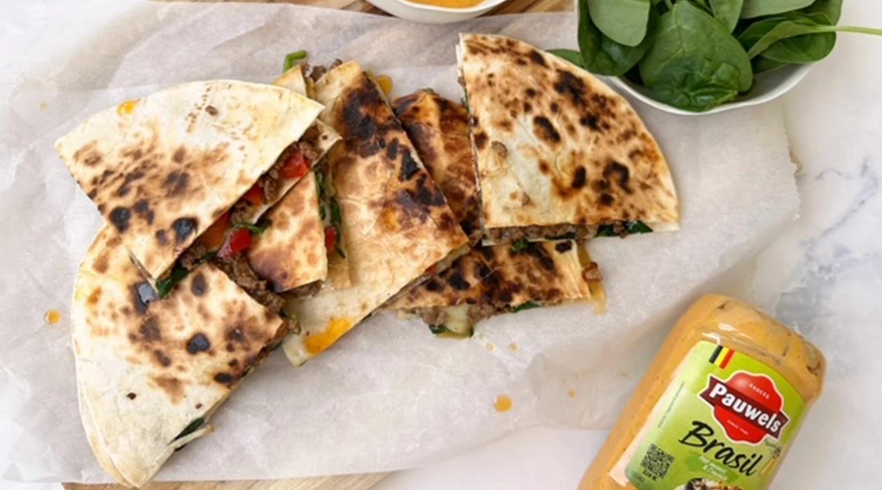 Cheesy beef quesadilla's met Pauwels Brasil
